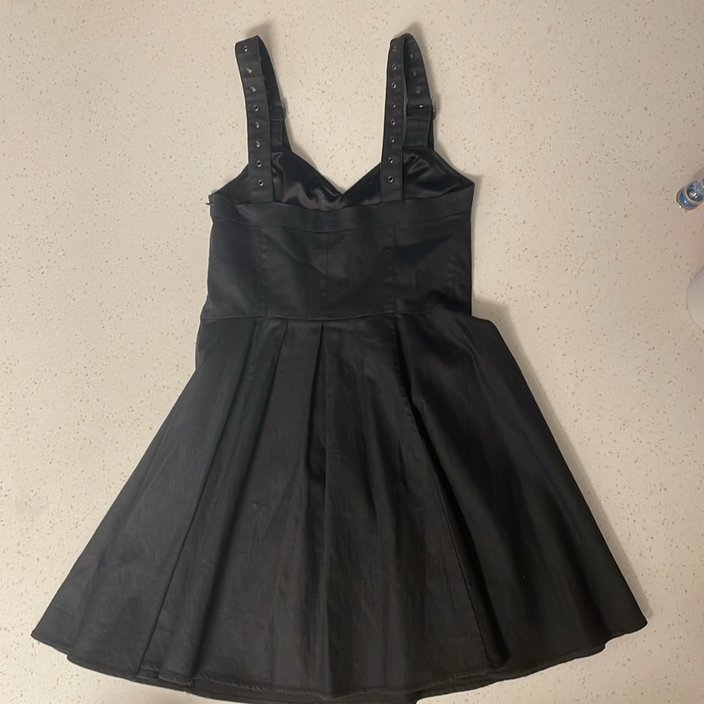 Guess Black Skater Dress with Buckle Straps - Picture 3 of 4